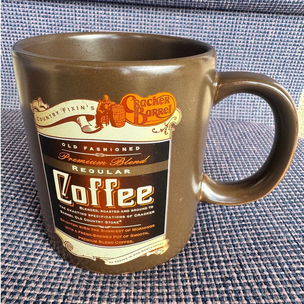 Cracker Barrel Old Country Store Coffee Mug Brown Premium Blend Ceramic